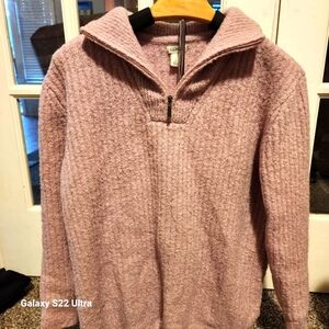 L.L. Bean Mauve Zip-Up Sweater